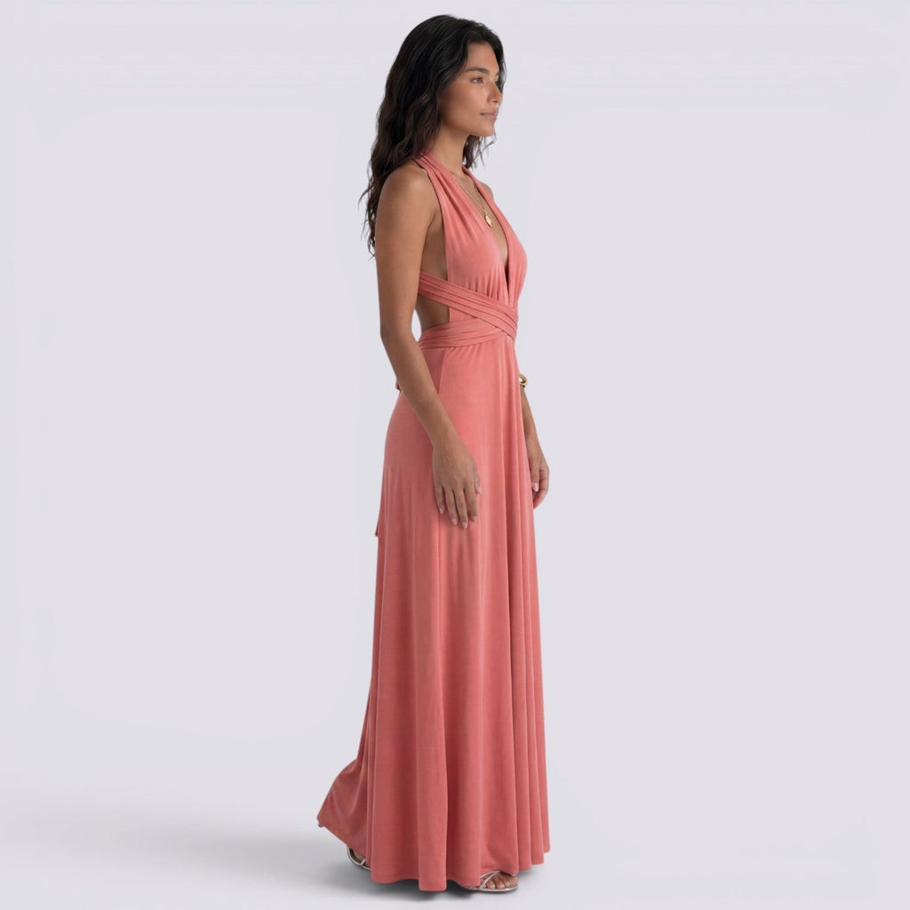 Damen Maxikleid Lina – Wickeldesign, vielseitig bindbar, für Hochzeiten