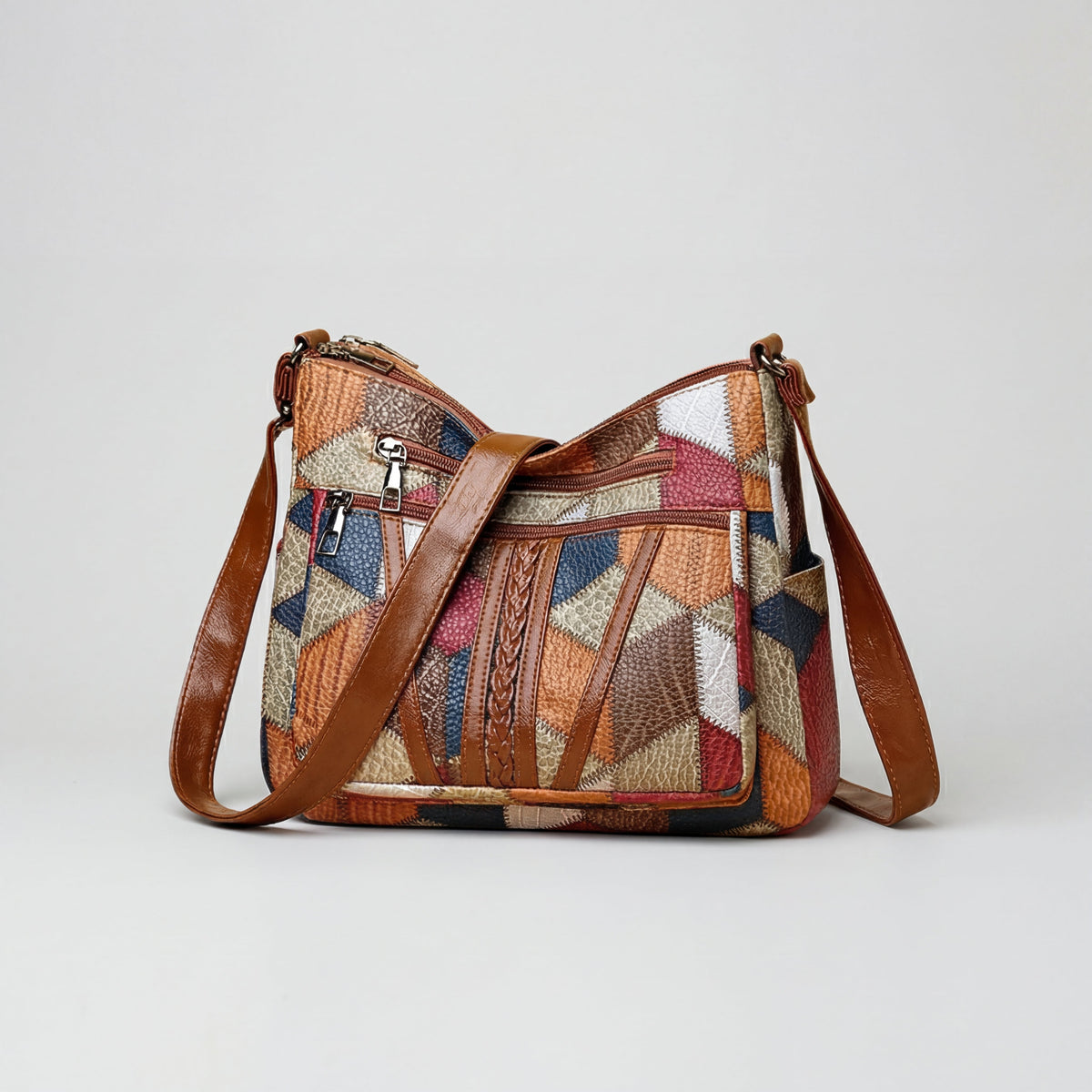 Damen Handtasche Lena – Patchwork-Design, geräumig