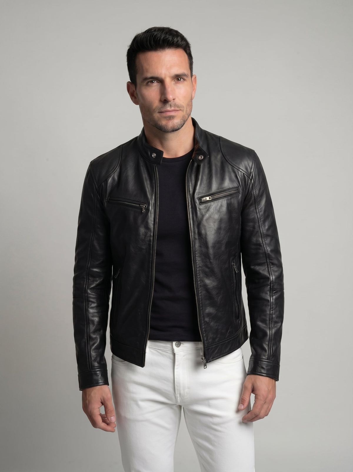 Herrenjacke Felix – Kunstleder elegant mit Futter