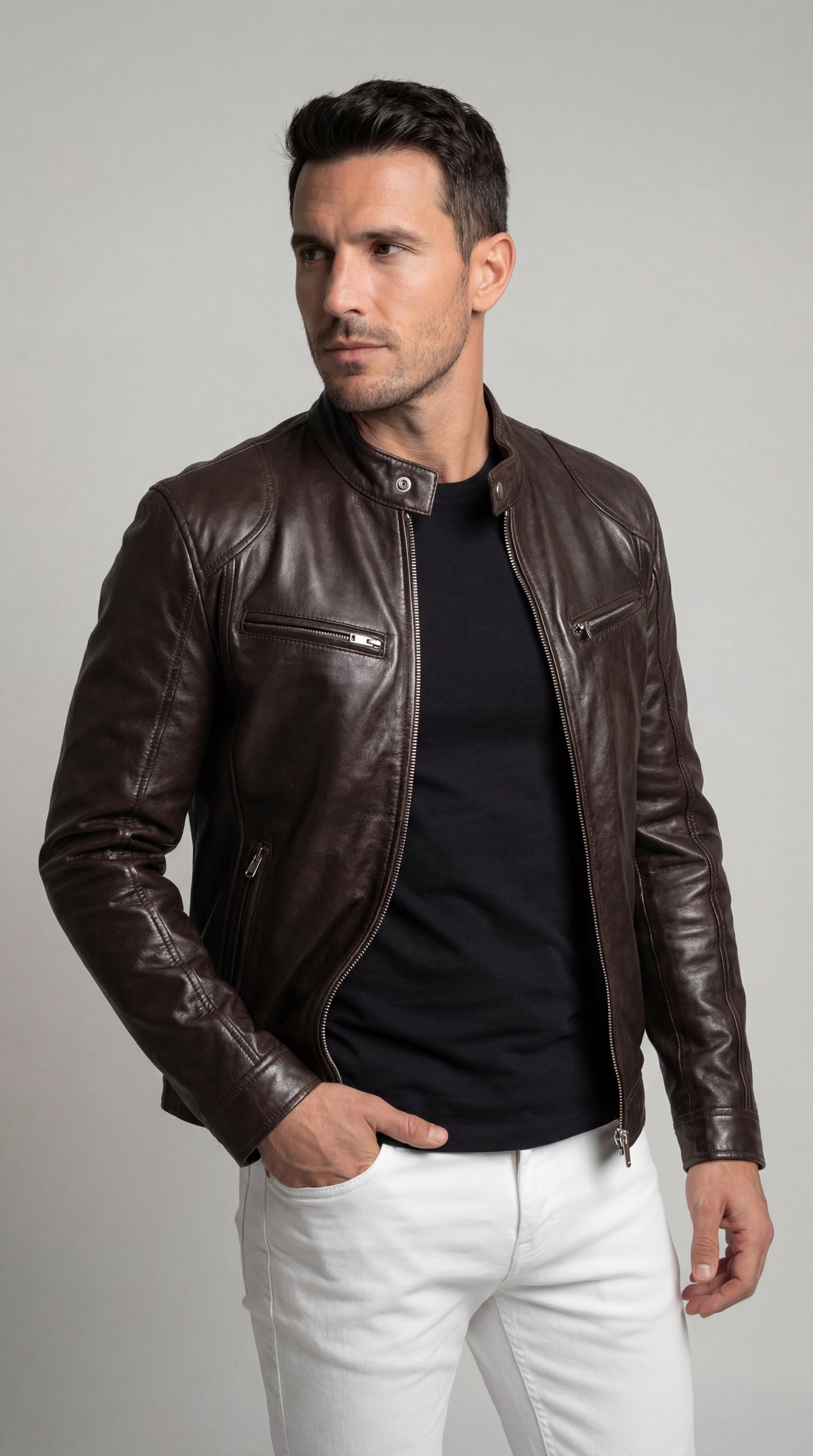 Herrenjacke Felix – Kunstleder elegant mit Futter
