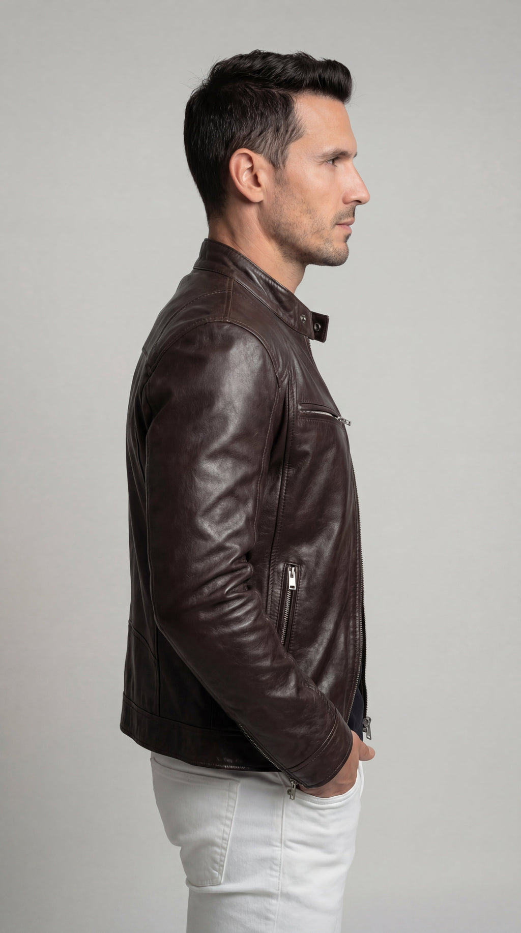 Herrenjacke Felix – Kunstleder elegant mit Futter
