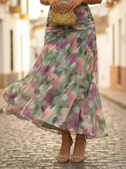 Damen Abendkleid lang Emma – Eleganter Trägerschnitt mit Drapierung