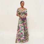 Damen Ballkleid Leila – Lange Eleganz, Off-Shoulder, Fließender Schnitt