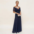 Damen Ballkleid Leila – Lange Eleganz, Off-Shoulder, Fließender Schnitt