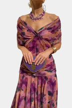 Damen Ballkleid Leila – Lange Eleganz, Off-Shoulder, Fließender Schnitt