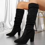 Damen Stiefel Elena – Hochschaft mit Absatz, Wildleder
