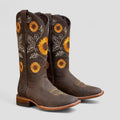 Damen Cowboystiefel Sophia – Floral bestickt, Blockabsatz
