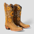 Damen Cowboystiefel Sophia – Floral bestickt, Blockabsatz