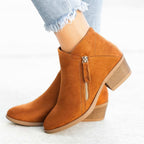 Damen Stiefelette Lena – Veloursleder mit Holzabsatz