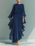 Damen Anzug Emma – Volants-Top, Gehrock-Hose, fließende Gaze