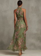 Damen Blütenkleid Emma – Fließender Schnitt, Neckholder