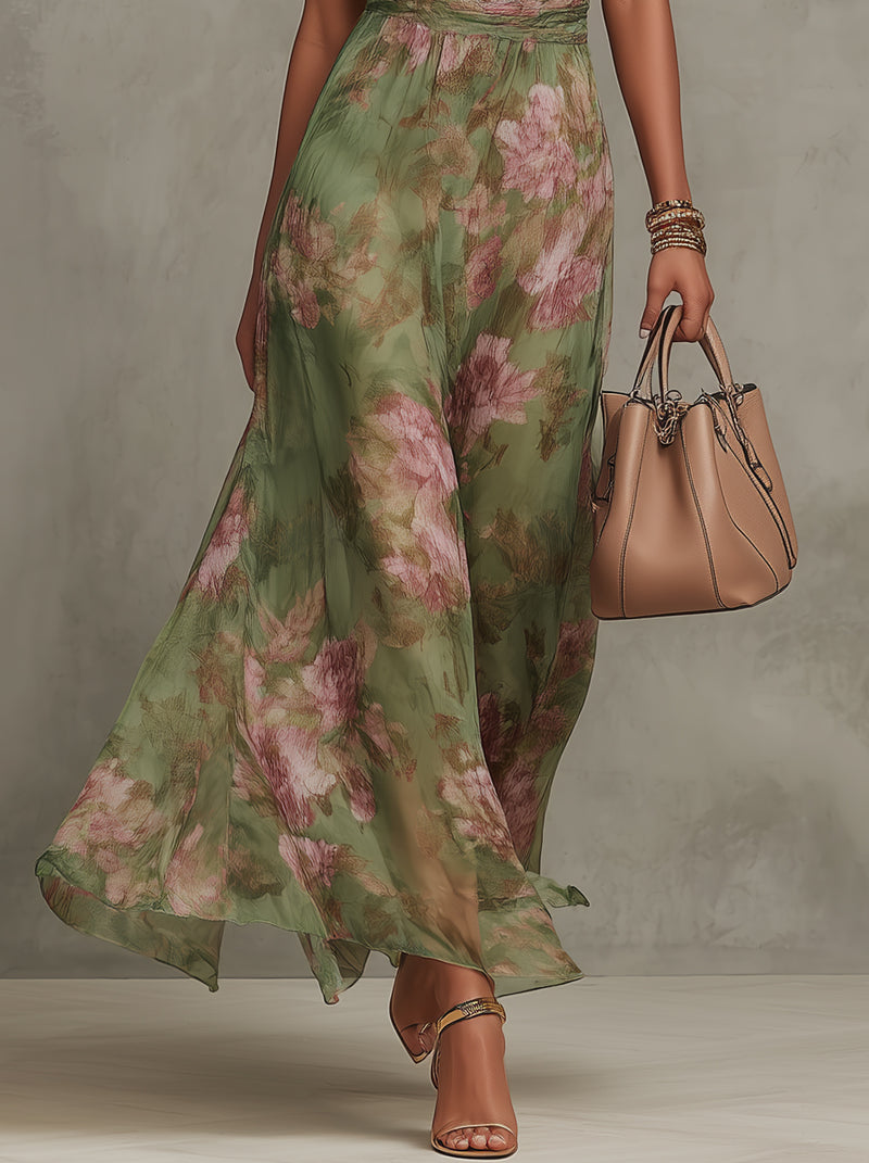 Damen Blütenkleid Emma – Fließender Schnitt, Neckholder