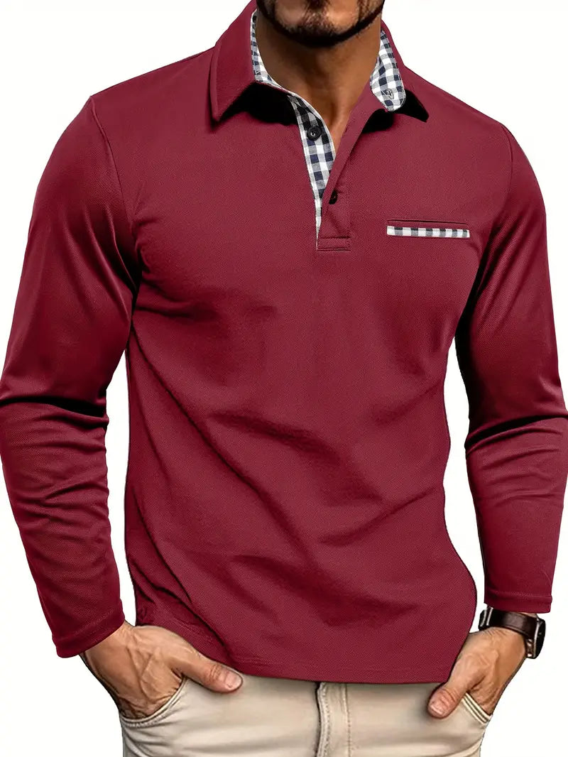 Herren Polo Langarm Paul – Baumwolle, taillierter Schnitt
