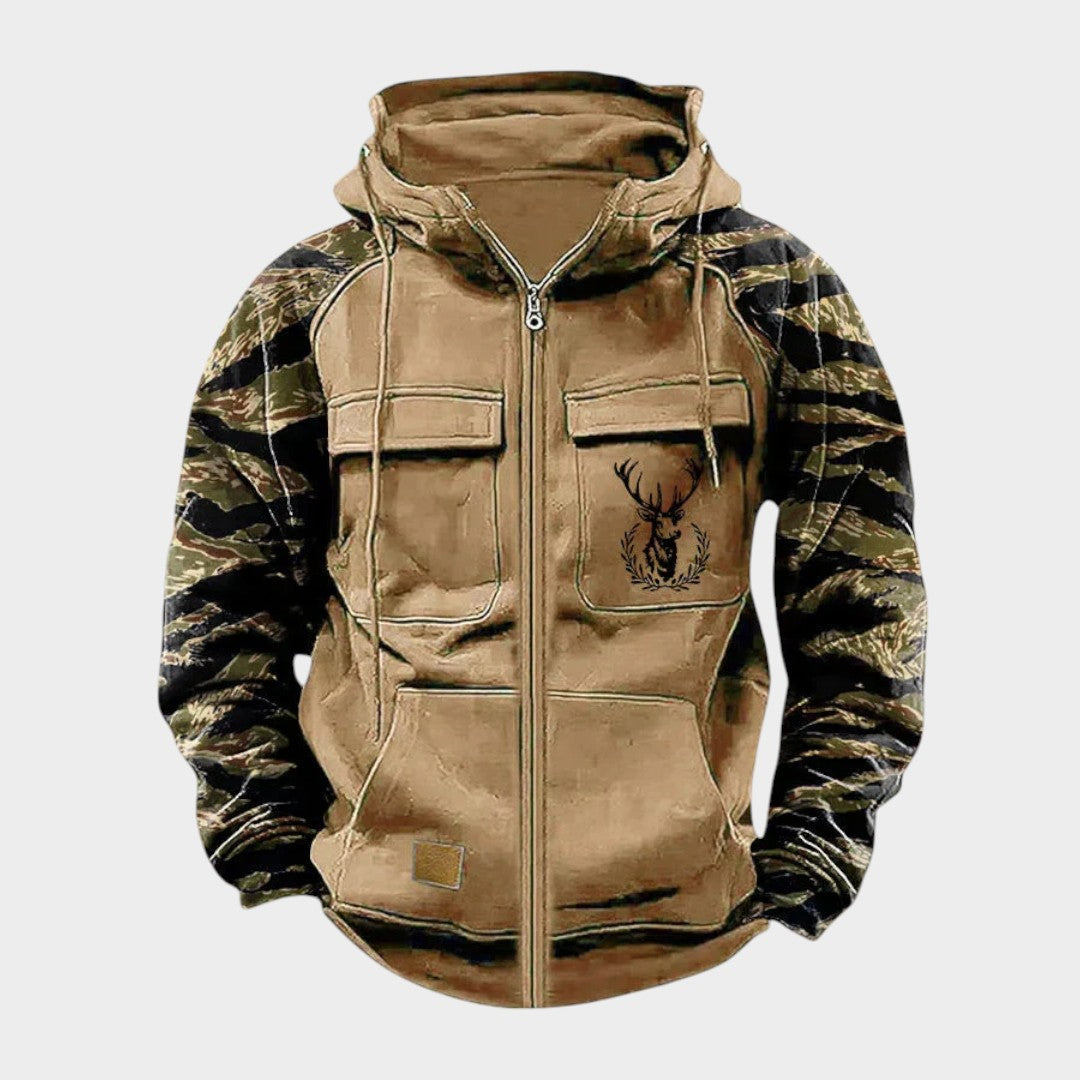 Herren Militärjacke Paul – Vintage Farbblöcke, weich