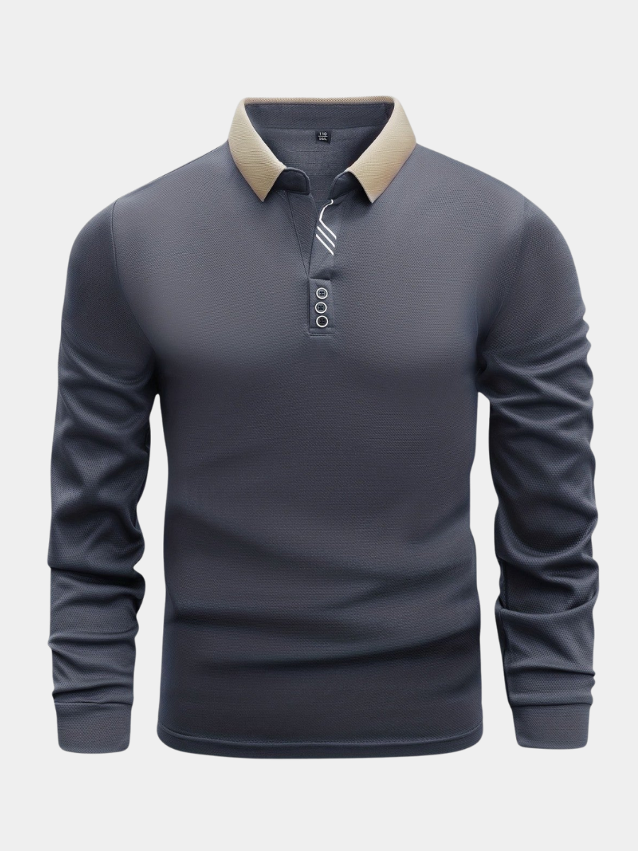 Herren Langarm-Polo Felix – Leichter Stoff, Regular Fit