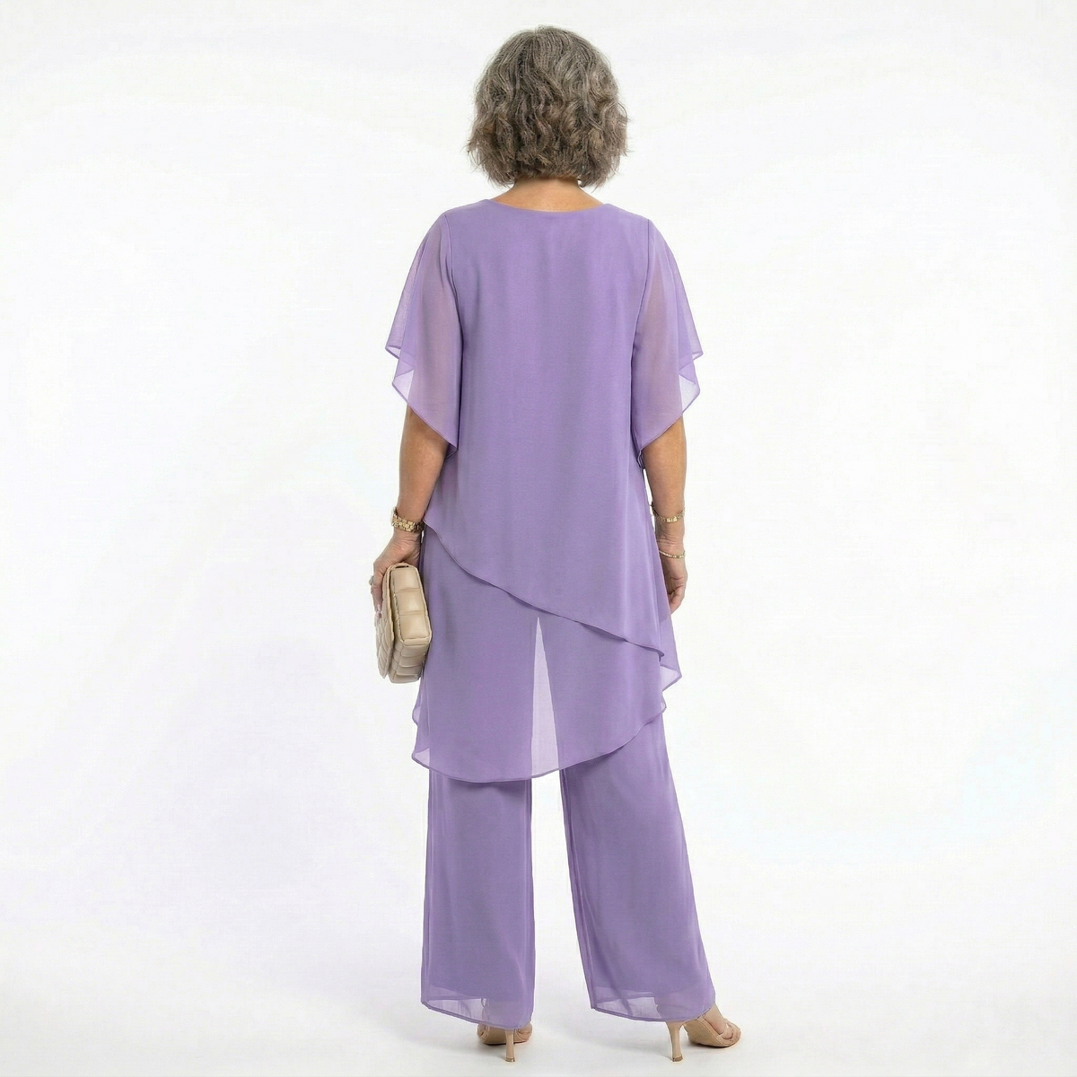 Damen Eleganz-Set Emma – Asymmetrische Tunika mit fließender Hose