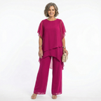 Damen Eleganz-Set Emma – Asymmetrische Tunika mit fließender Hose