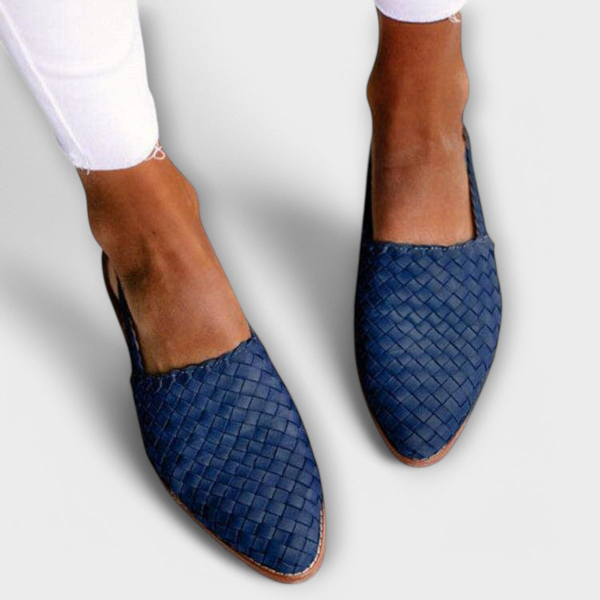 Damen Loafer Inma – Geflochtenes Leder, offene Ferse, spitz