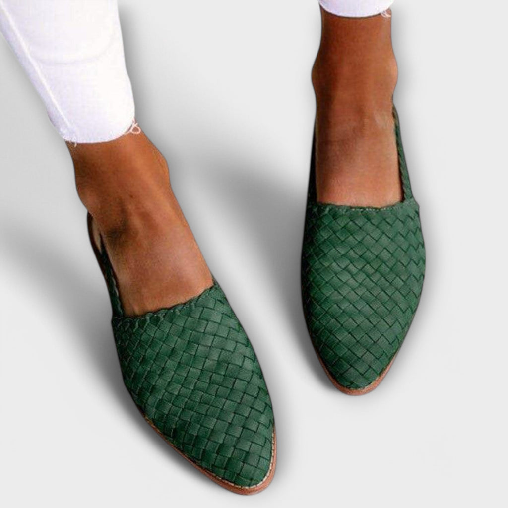 Damen Loafer Inma – Geflochtenes Leder, offene Ferse, spitz