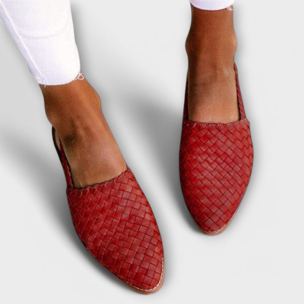 Damen Loafer Inma – Geflochtenes Leder, offene Ferse, spitz