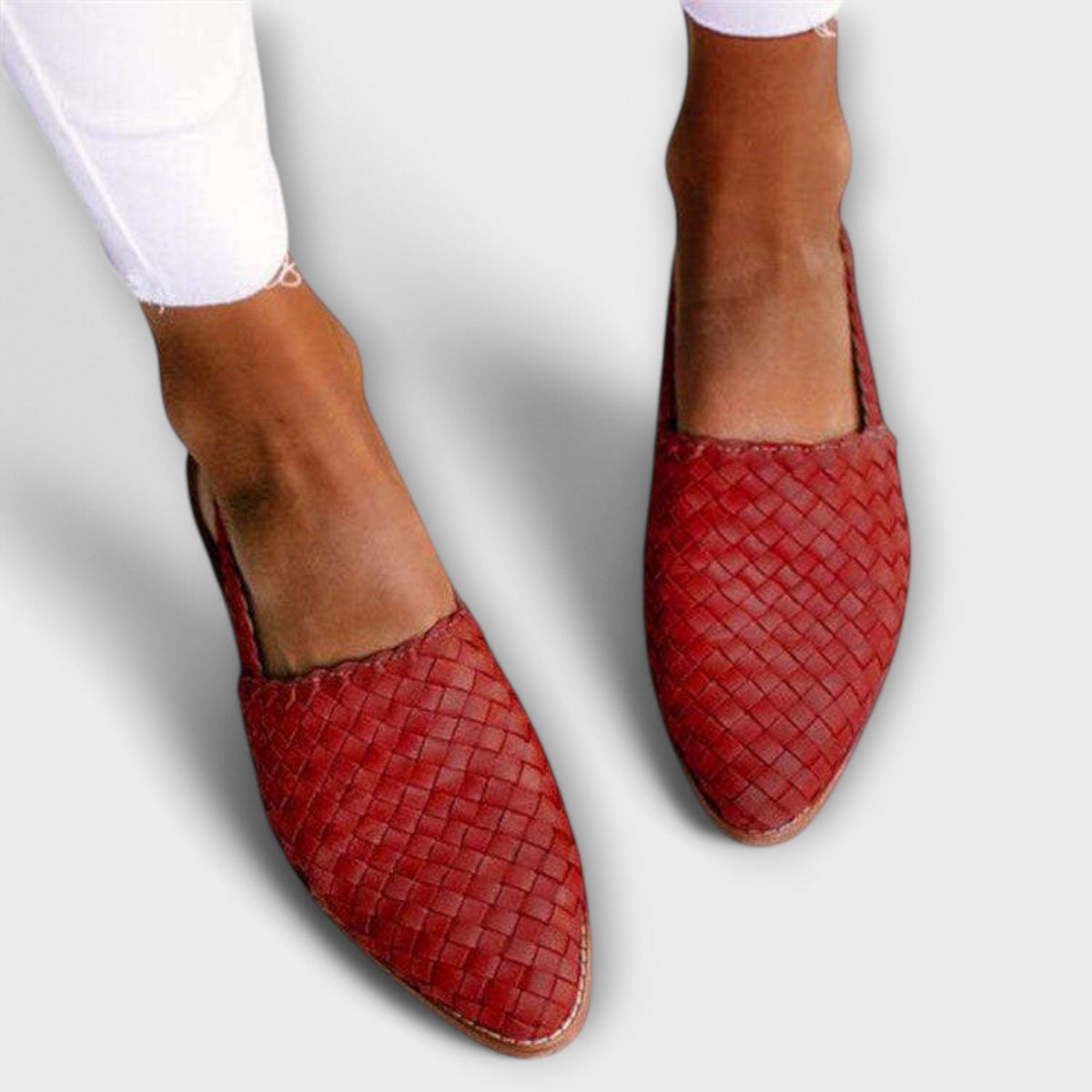 Damen Loafer Inma – Geflochtenes Leder, offene Ferse, spitz