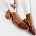 Damen Loafer Inma – Geflochtenes Leder, offene Ferse, spitz
