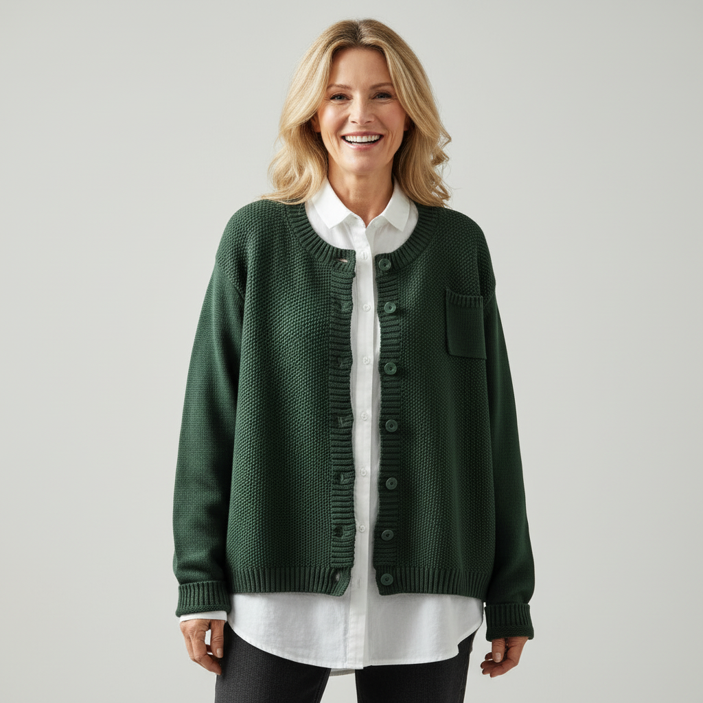 Damen Strickjacke Marlene – Gemütliches Strickmaterial, umhüllend