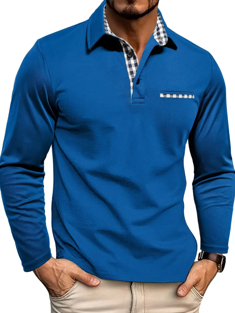 Herren Polo Langarm Paul – Baumwolle, taillierter Schnitt