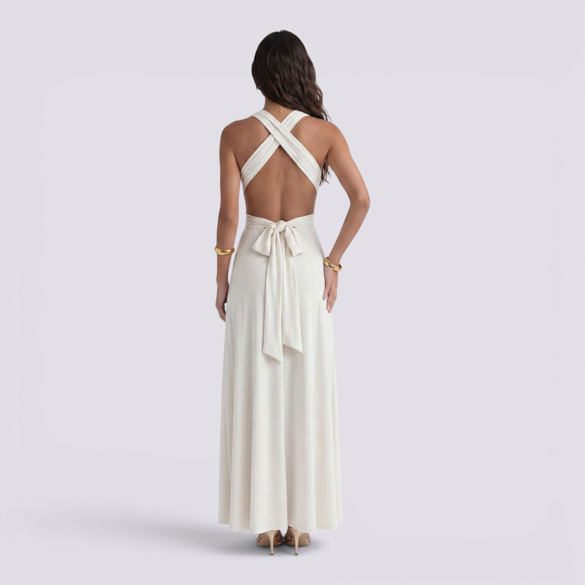 Damen Maxikleid Lina – Wickeldesign, vielseitig bindbar, für Hochzeiten
