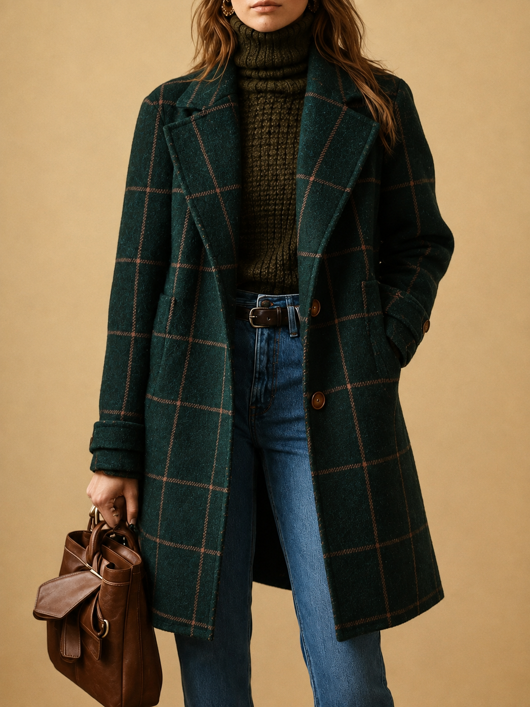 Damen Karomantel Emma – Klassisch, elegant, warm