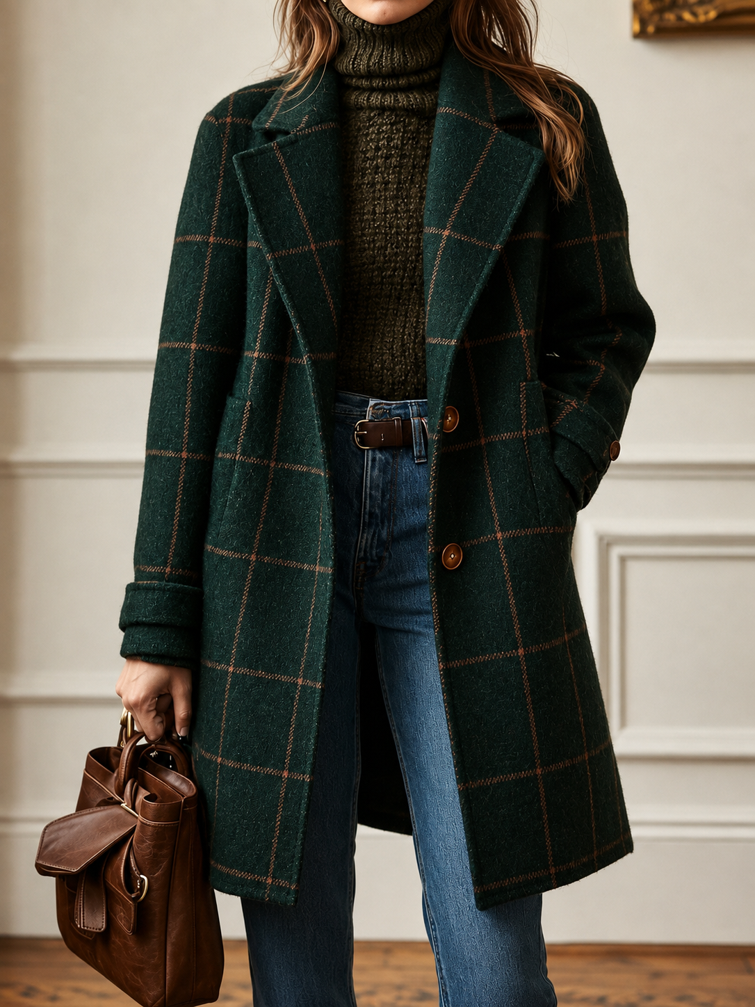 Damen Karomantel Emma – Klassisch, elegant, warm