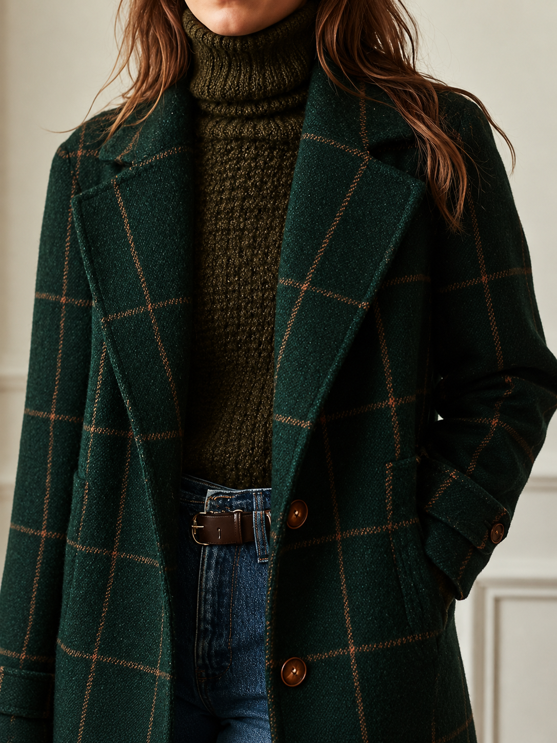 Damen Karomantel Emma – Klassisch, elegant, warm