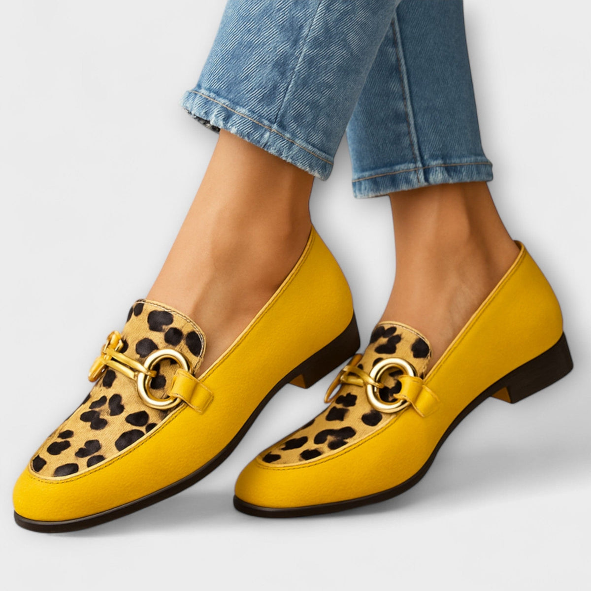 Damen Sneaker Greta – Animal Print, flache Sohle