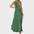 Damen Kleid ohne Ärmel Emma – Volantdetails fließender Schnitt