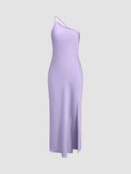 Damen Satin Abendkleid lang Emma – Offener Rücken, eleganter Schnitt