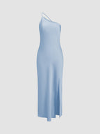 Damen Satin Abendkleid lang Emma – Offener Rücken, eleganter Schnitt
