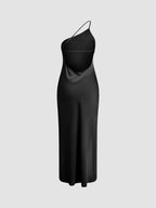 Damen Satin Abendkleid lang Emma – Offener Rücken, eleganter Schnitt