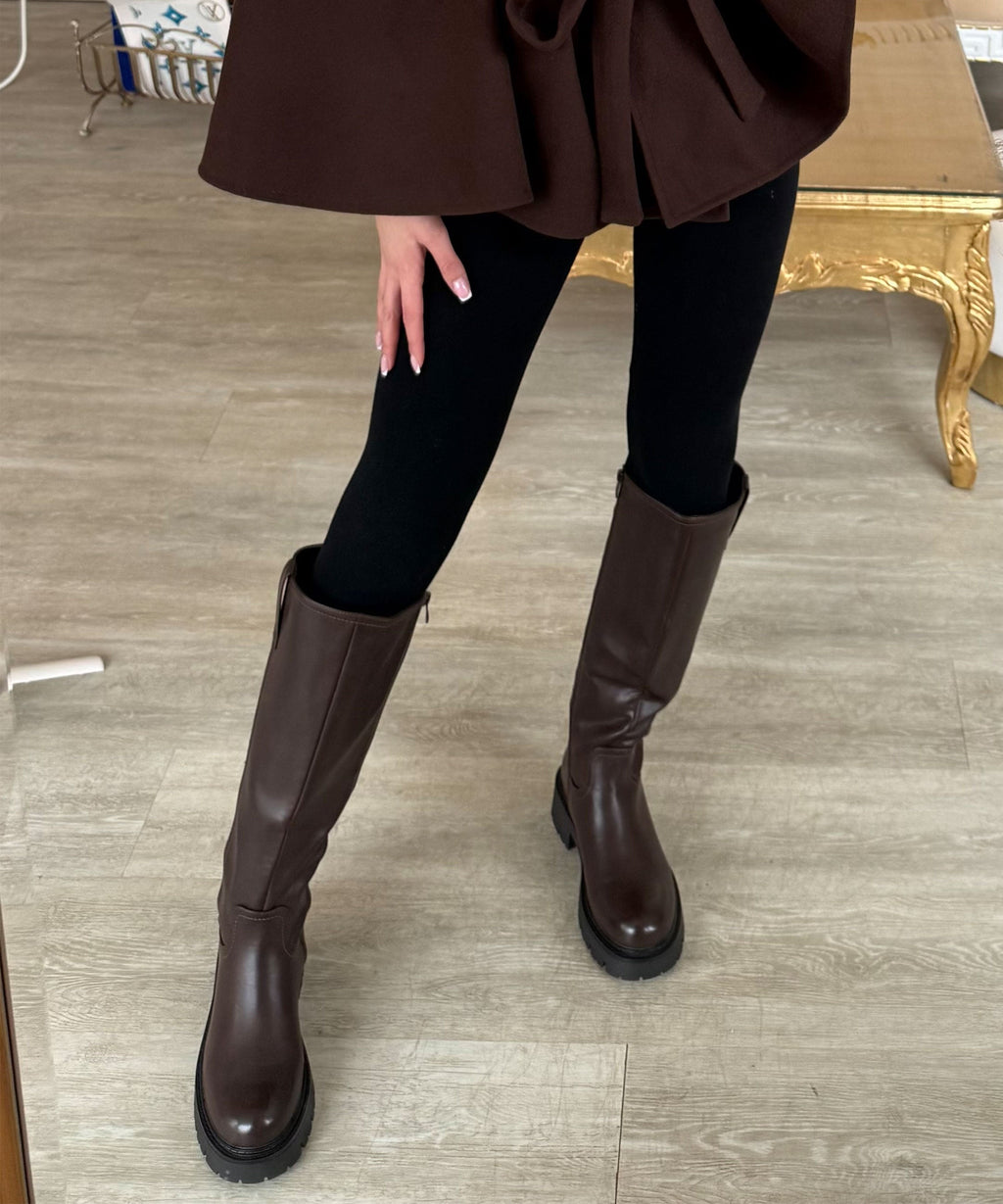 Damen Stiefel Langschaft Chira – Braun, Gefüttert
