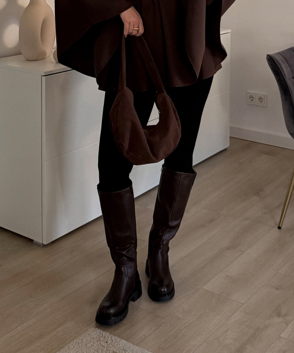 Damen Stiefel Langschaft Chira – Braun, Gefüttert
