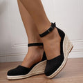 Damen Keilsandalen Sophie – Esparto-Plattform, Fesselriemen
