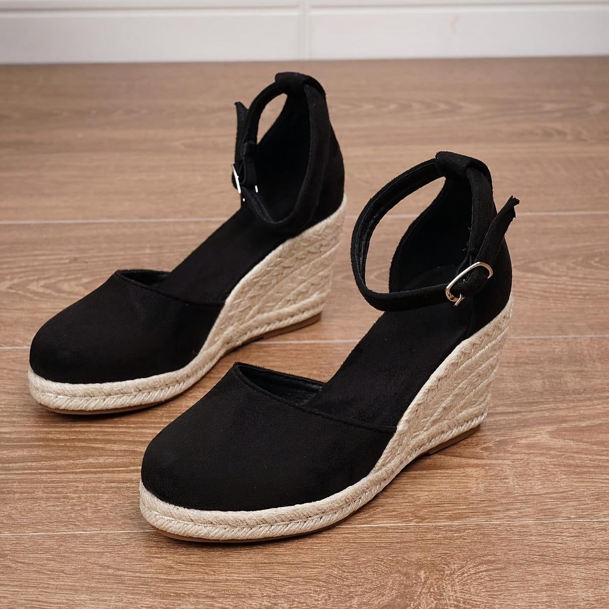 Damen Keilsandalen Sophie – Esparto-Plattform, Fesselriemen