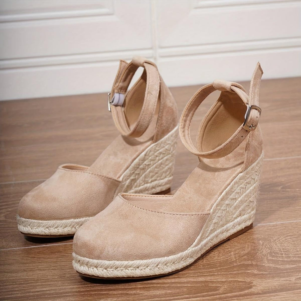 Damen Keilsandalen Sophie – Esparto-Plattform, Fesselriemen