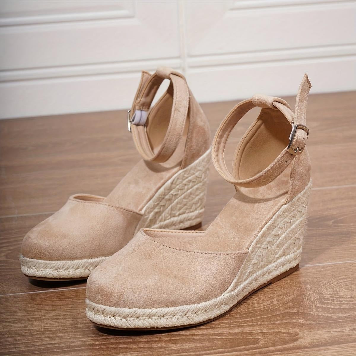 Damen Keilsandalen Sophie – Esparto-Plattform, Fesselriemen