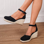 Damen Keilsandalen Sophie – Esparto-Plattform, Fesselriemen