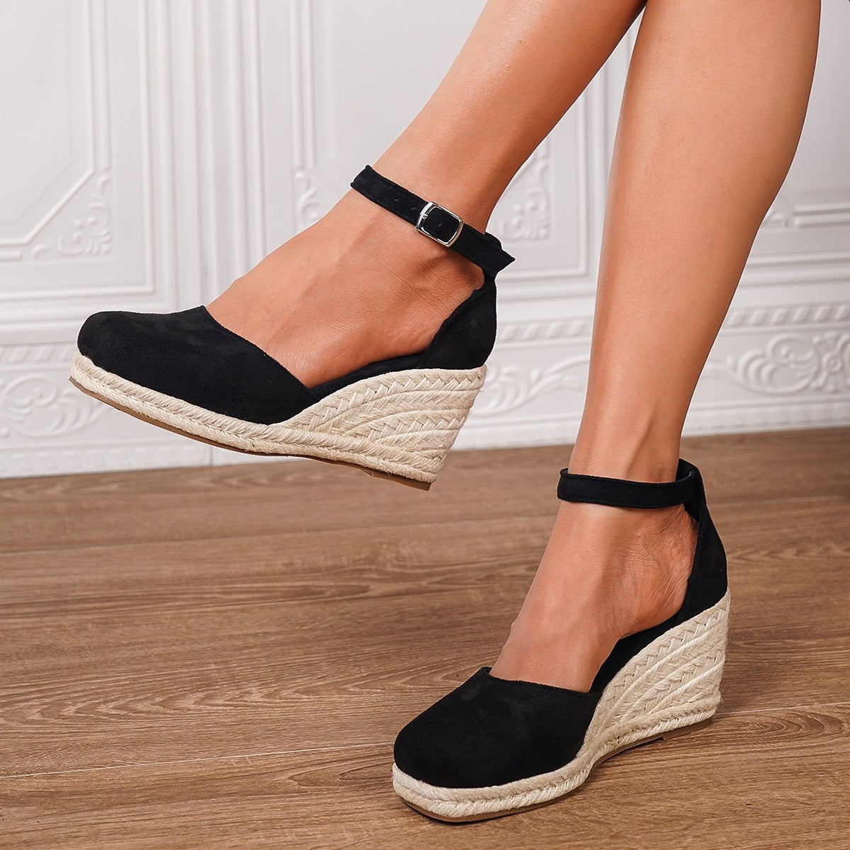 Damen Keilsandalen Sophie – Esparto-Plattform, Fesselriemen