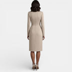 Damen Midikleid Emma – A-Linie mit V-Ausschnitt, elegant