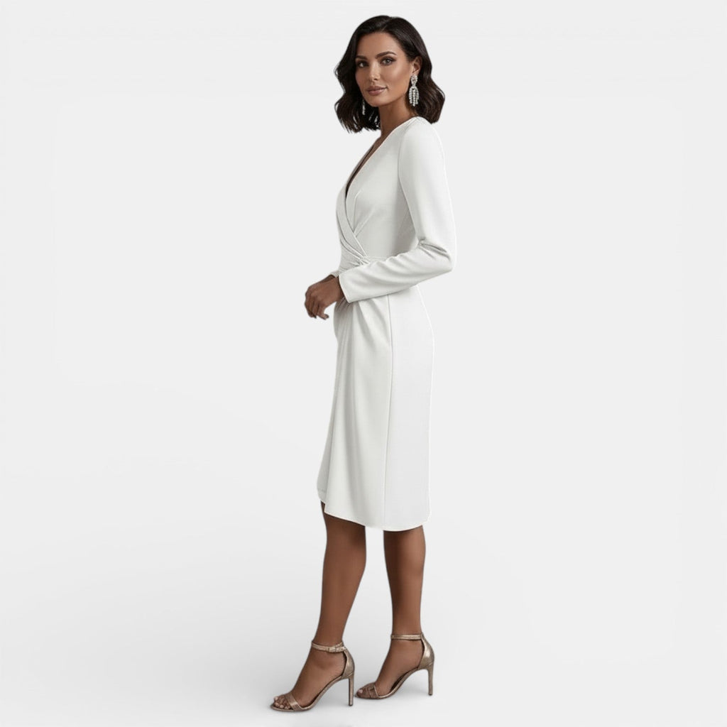 Damen Midikleid Emma – A-Linie mit V-Ausschnitt, elegant