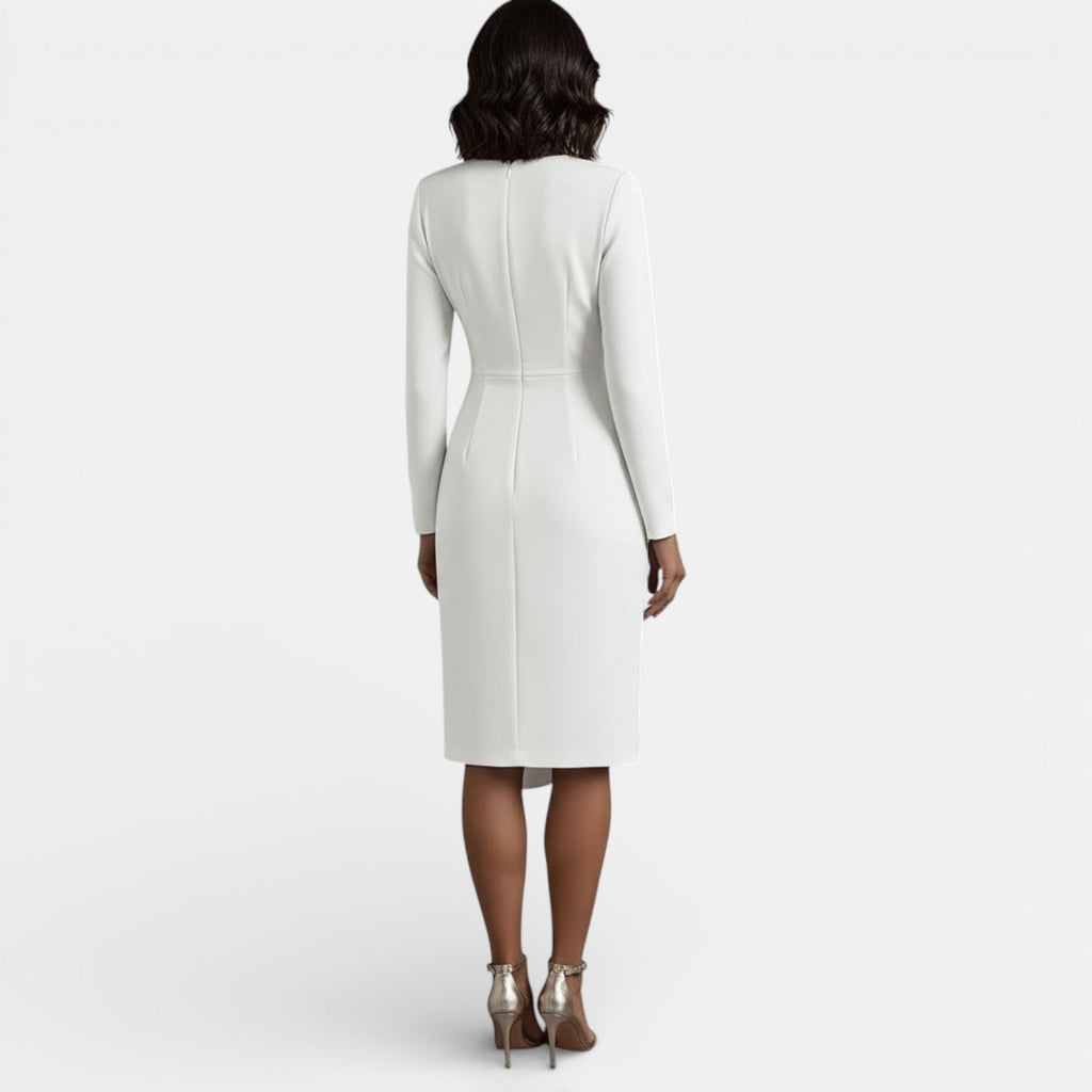 Damen Midikleid Emma – A-Linie mit V-Ausschnitt, elegant