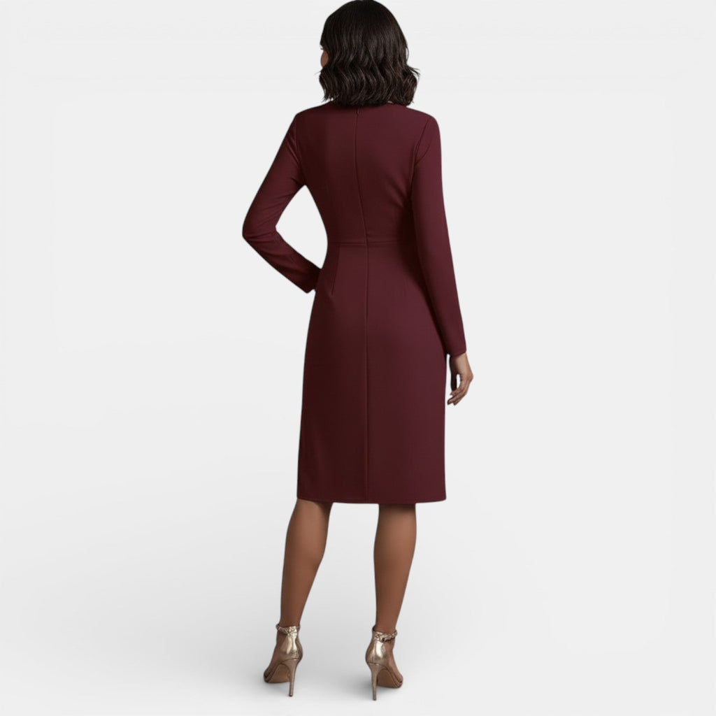 Damen Midikleid Emma – A-Linie mit V-Ausschnitt, elegant