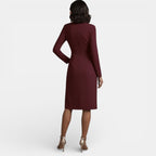 Damen Midikleid Emma – A-Linie mit V-Ausschnitt, elegant